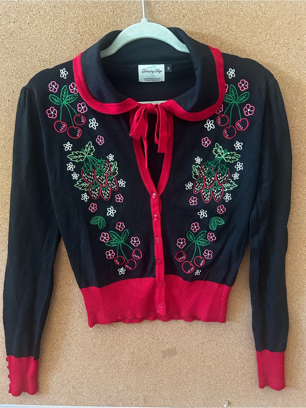 RARE Banned‎ Apparel Embroidered Cherry Cardigan